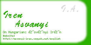 iren asvanyi business card